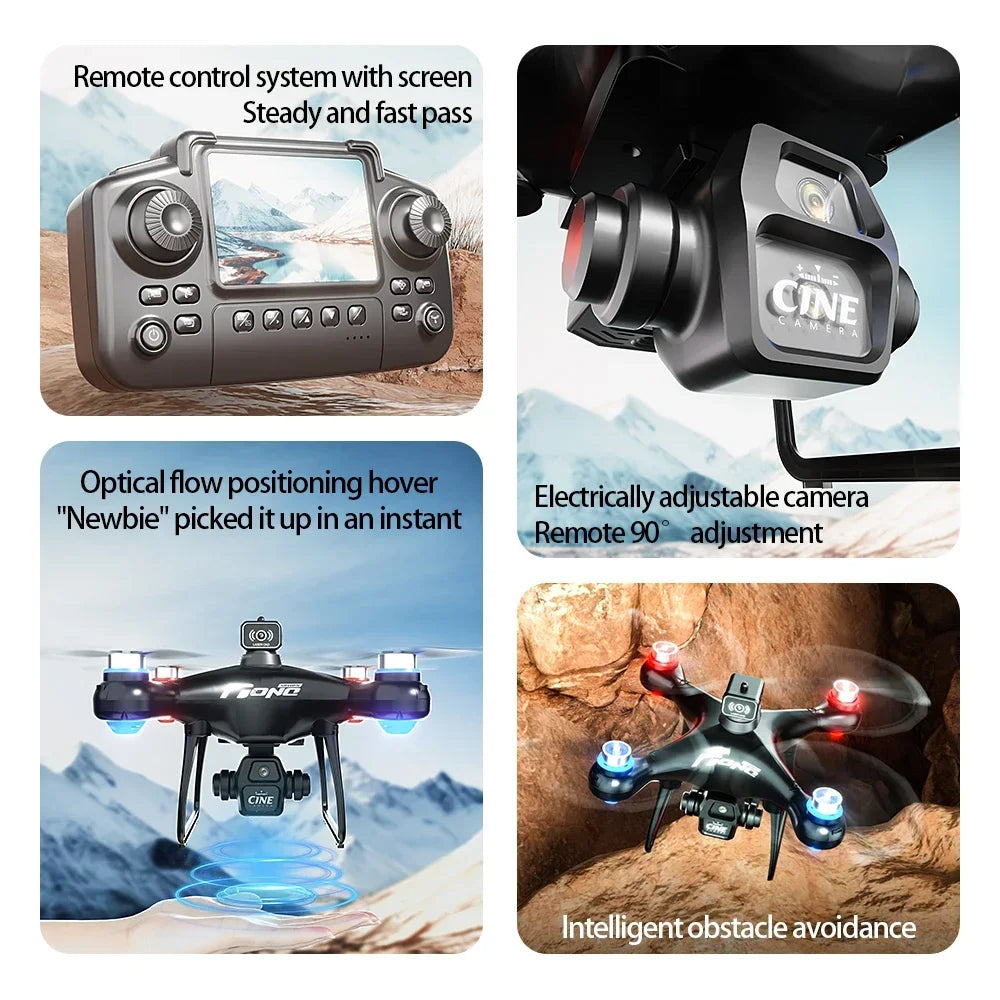 E55 Air Screen Control Drone Professional Wide RC Dron HD 4K Camera Foldable Helicopter Aircraft Quadcopter Drone Kid Gift Toys