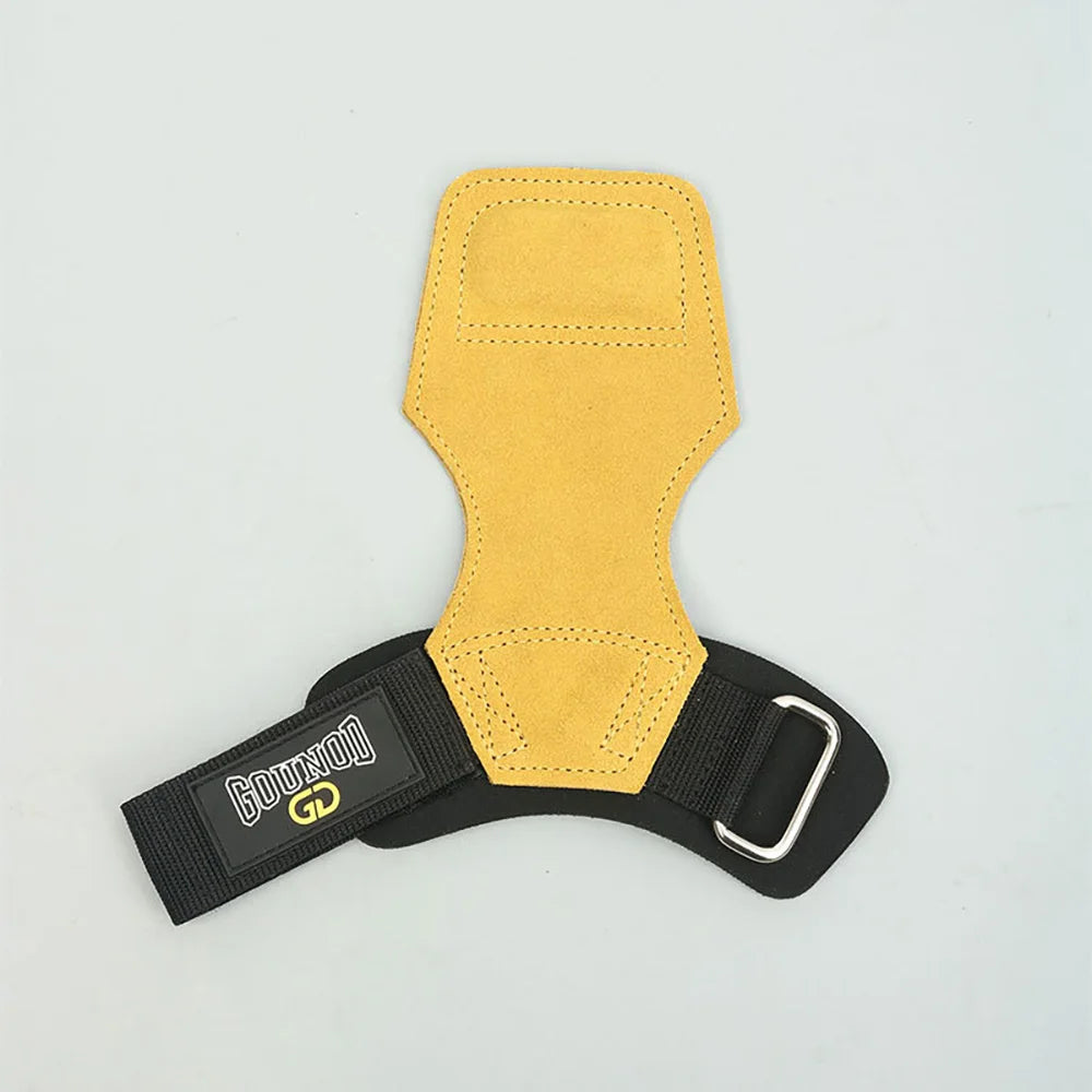 Wrist Straps for Weightlifting Double Layers Cow Leather Gloves Women Men Deadlift Maximum Grip Support Bench Press Pull-up F18