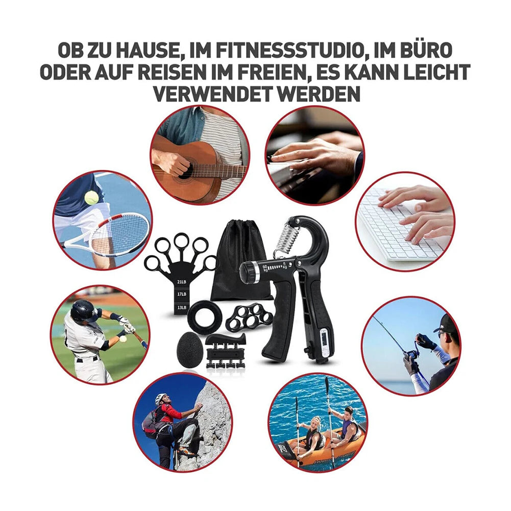 6PCS/SET 5-60kg Adjustable Hand Grip Strengthener Hand Grip Trainer With Counter Wrist Forearm And Hand Exerciser For Muscle Bui