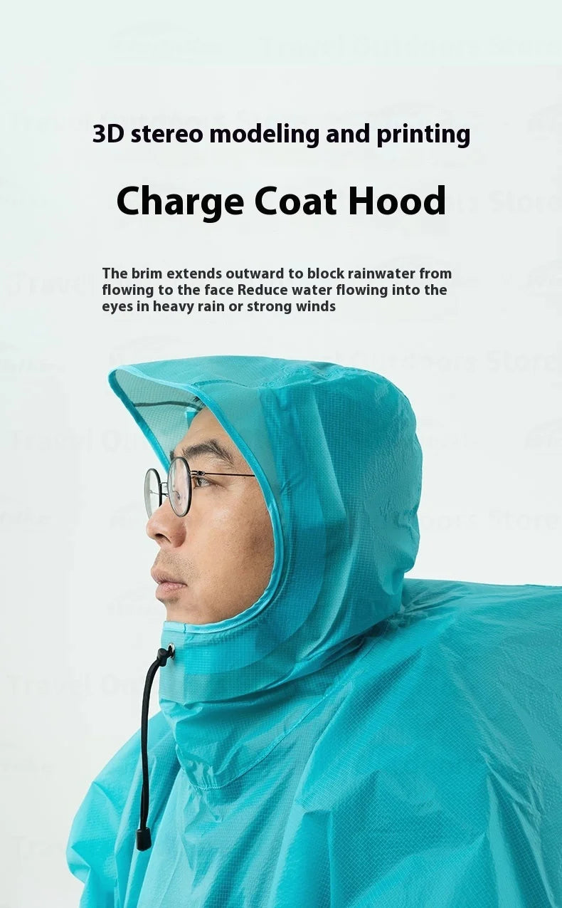 3F UL GEAR Sleeve Raincoat Lightweight Windproof and Waterproof PU5000mm 3D Silicon Coating Fabric About 180g Nylon Polyester