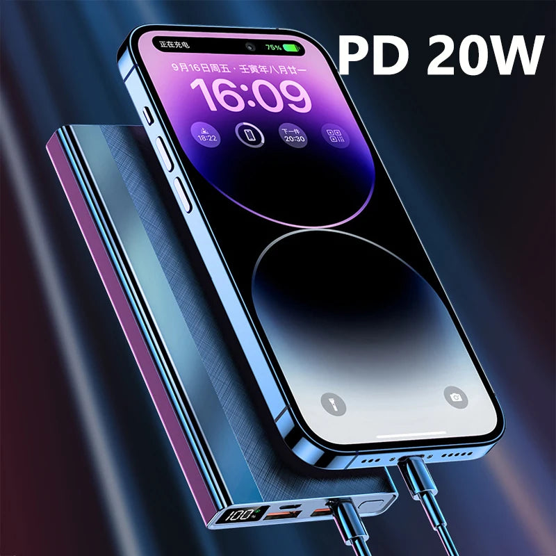 Power Bank 30000mAh 66W Fast Charging Powerbank Portable Charger External Battery Pack For iPhone 15 14 13 Huawei Xiaomi Samsung