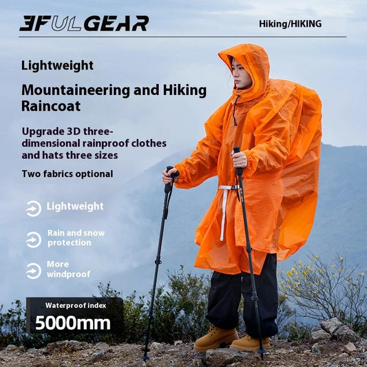 3F UL GEAR Sleeve Raincoat Lightweight Windproof and Waterproof PU5000mm 3D Silicon Coating Fabric About 180g Nylon Polyester