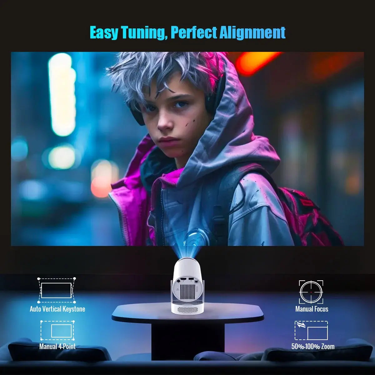 Magcubic HY300 Pro + Projector 4K 720P With 5W Speaker Android 11 8000 Lumens WiFi 6 BT5.4 Outdoor Video Home Theater ProjectorGoWisse.com