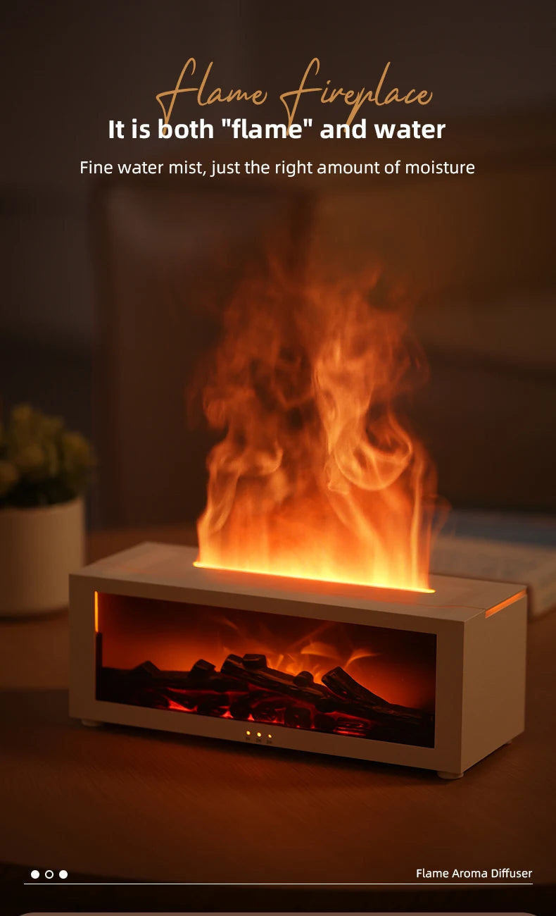 Creative Fireplace Aroma Diffuser Essential Oil Air Humidifier Difusor Remote Control Desktop Decoration for Home Holiday Gift