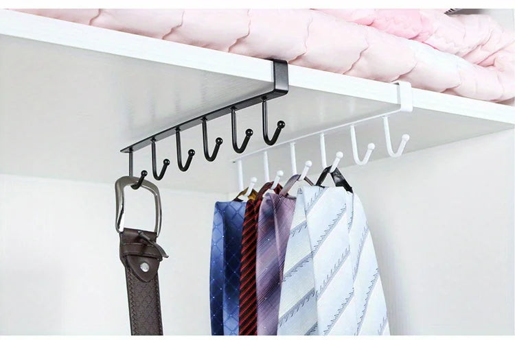 Space-Saver Mug & Wine Glass Holder - Easy Install, No-Drill Rack for Cabinet Organization
