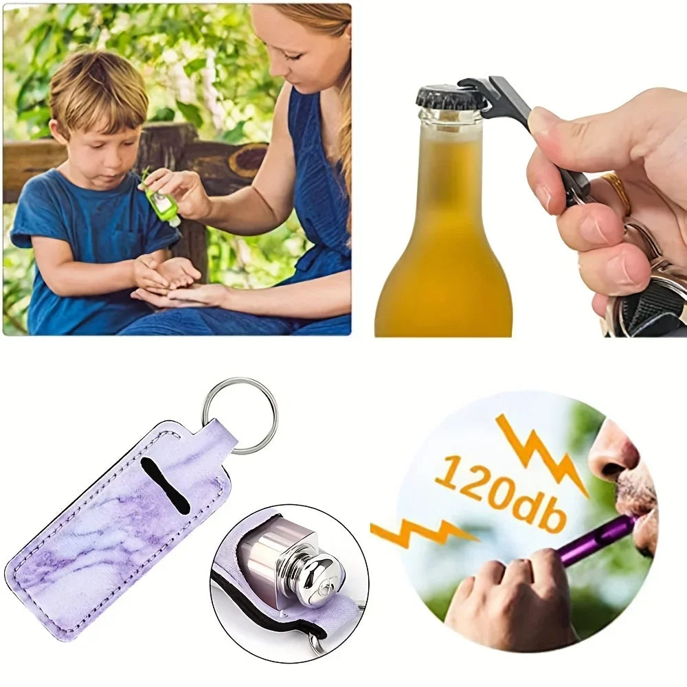 Self Defense Keychain for Women - Personal Safety Alarm with LED Light & Emergency Whistle | Protective Security Accessories