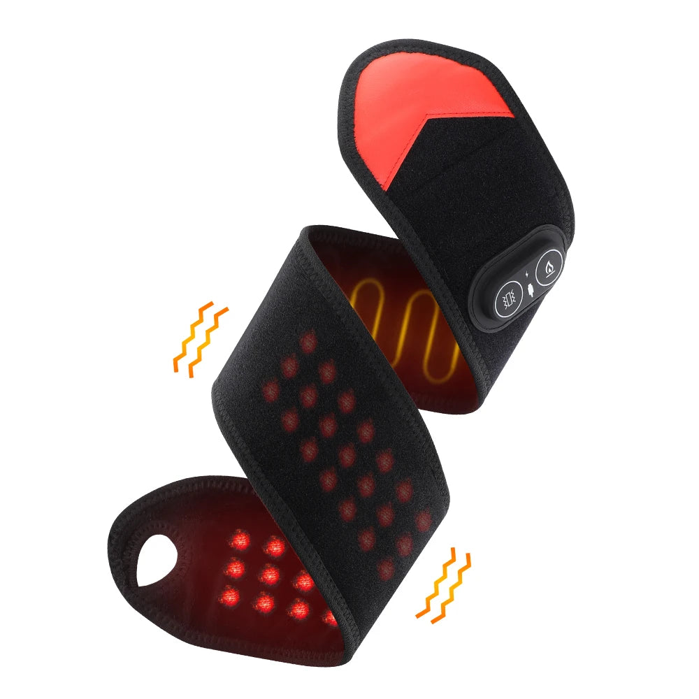 Red Light Therapy Wrist Protector 660nm 850nm LED Infrared Heating Pad Wrist Wrap 3 Levels Vibration Hand Massager Brace
