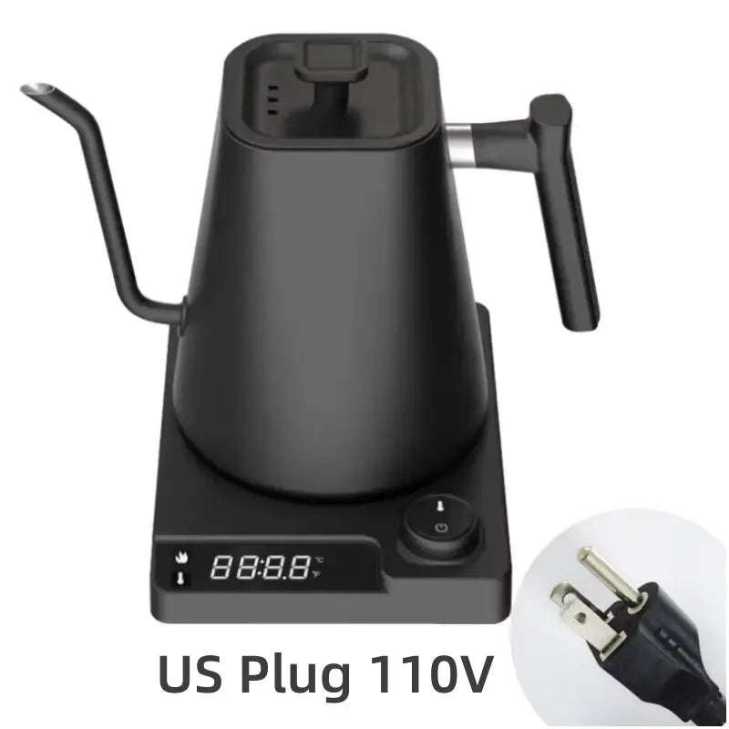 Intelligent Temperature Controlled Hand Brewed Coffee Pot Stainless Steel Fine Mouthed Electric Heating Water Insulation Kettle