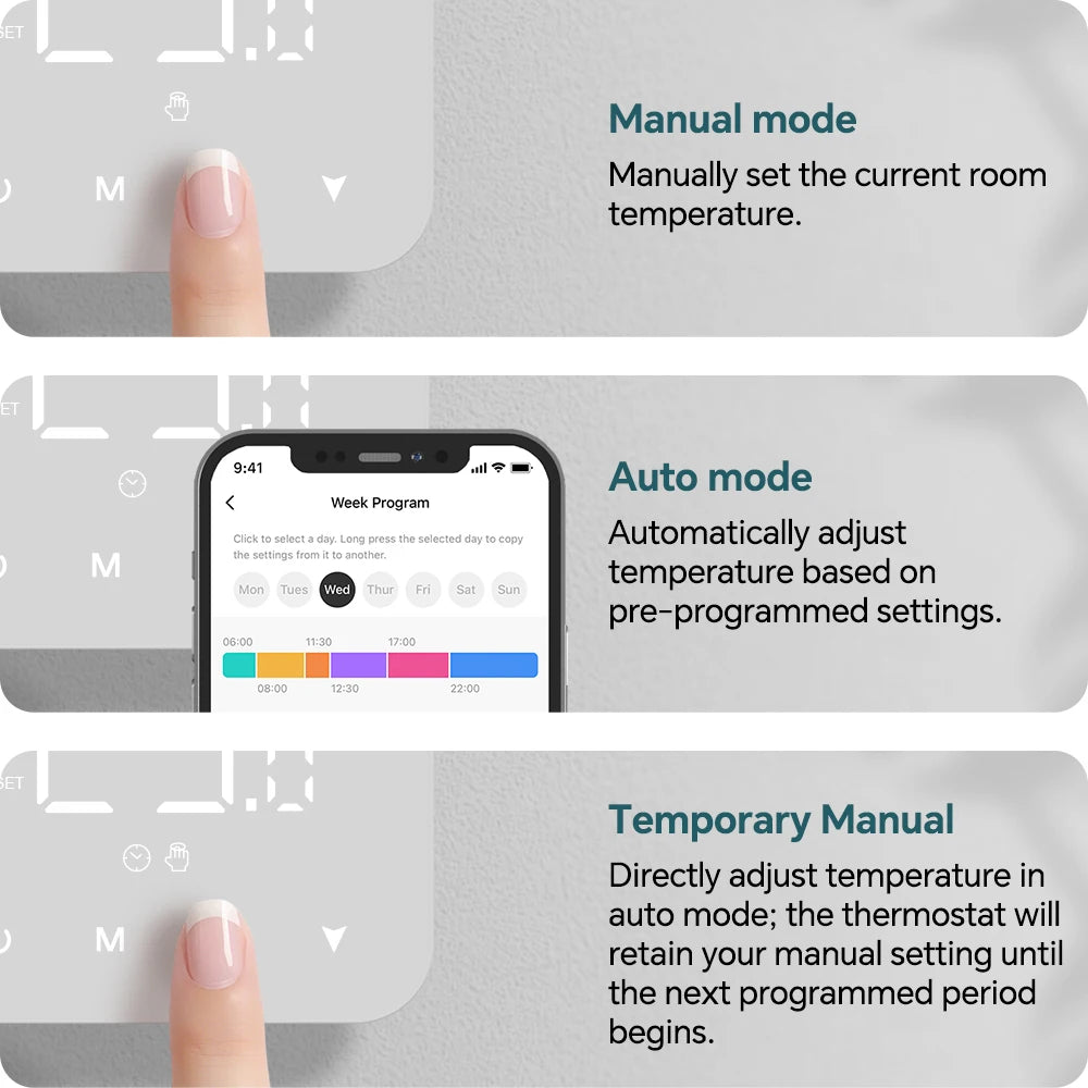 Beok Tuya Thermostat Heating Wifi Smart Battery or USB Powered Boiler Thermoregulator for Alexa,Google Home,Alice
