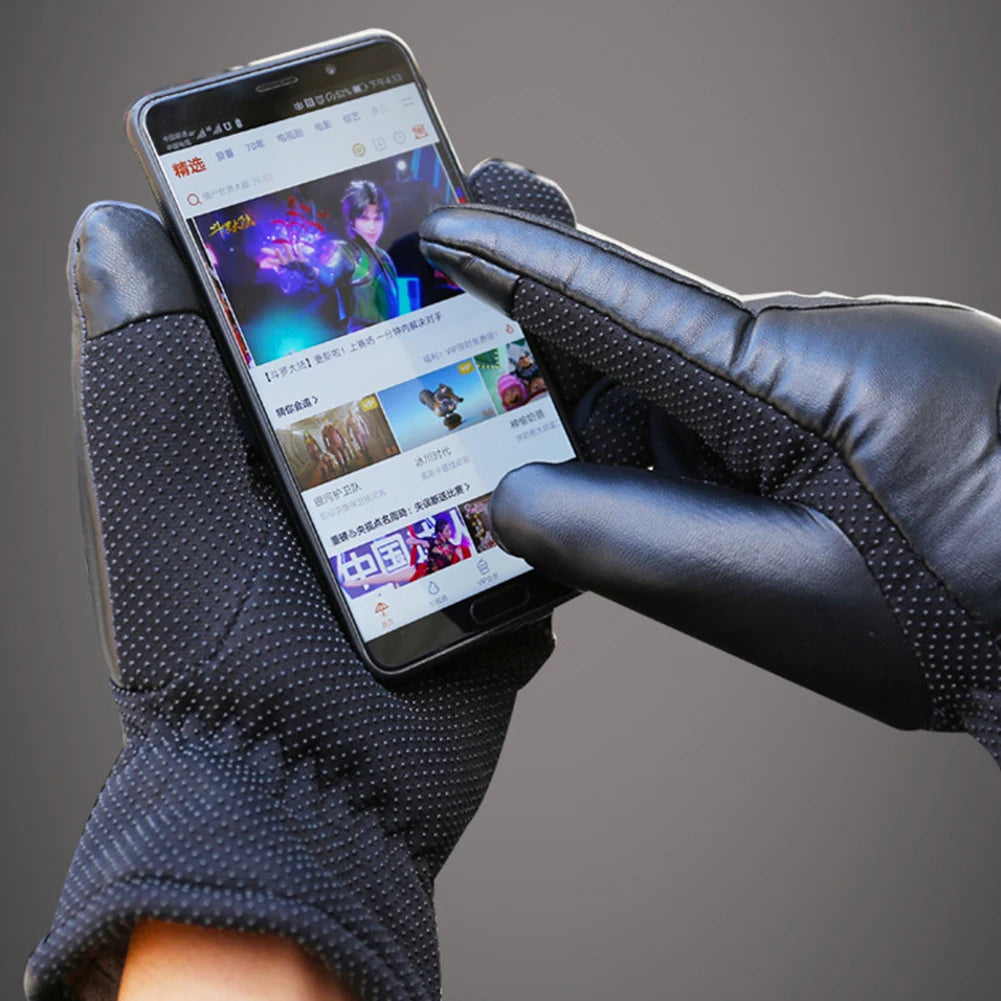 Heated Full Finger Mittens Touch Screen USB Warm Hand Heating Gloves Windproof Constant Temperature for Skiing Riding Hiking
