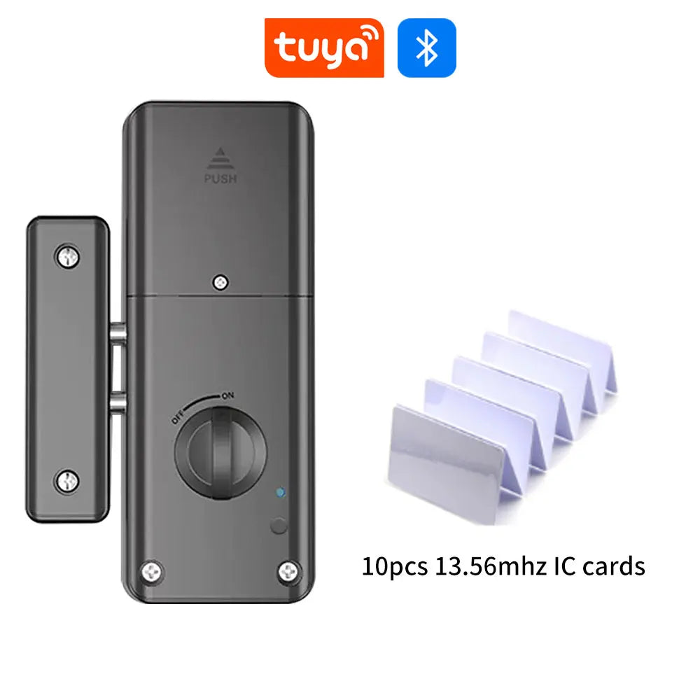 No Drilling Smart Tuya App Bluetooth Indoor Invisible Lock for Wooden Door Electronic 13.56 IC Card Lock Support Gateway to Wifi