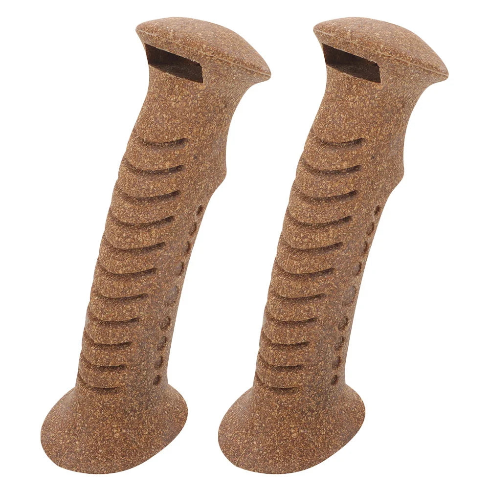 2 Pcs Cane Handle Grip Replacement Wooden Hiking Stick Part Cork Trekking Pole Skiing Handles Walking Sticks Camping Hiking
