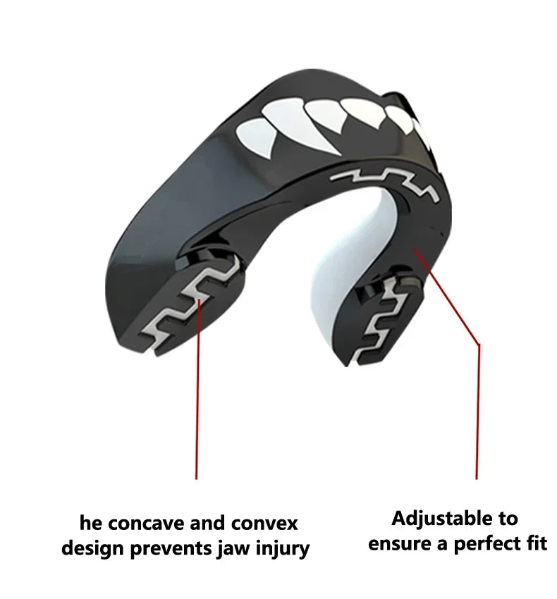 1PC Mouth Guard Sports- Teeth 3D Technology Double Layer Boxing Mouth Guard Perfect Fit Adults with Case - Boil & Bite Mouth