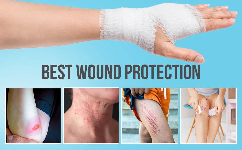 1Roll Gauze Bandage Rolls, Disposable Elastic Bandages, Breathable Cotton Wound Care Dressing Gauze Nursing Survival Kits
