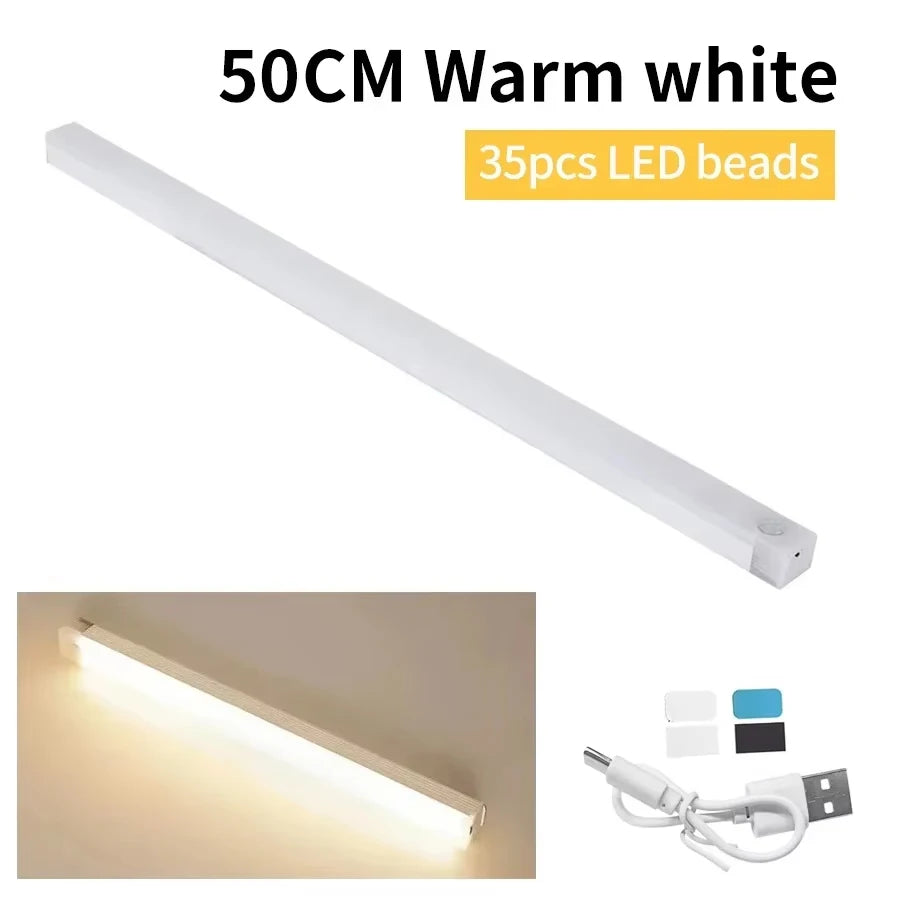 Wireless LED Motion Sensor Cabinet Light USB Rechargeable Led Night Light Cabinet Wardrobe Magnetic LampUnder Backlight For Room