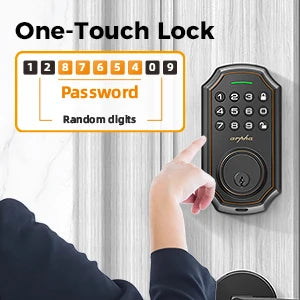 Arpha Smart Lock D180 100 Entry Codes 16 Anti Peeping Password Electronic Keypad Deadbolt Electronic Door Lock Low Battery Alarm