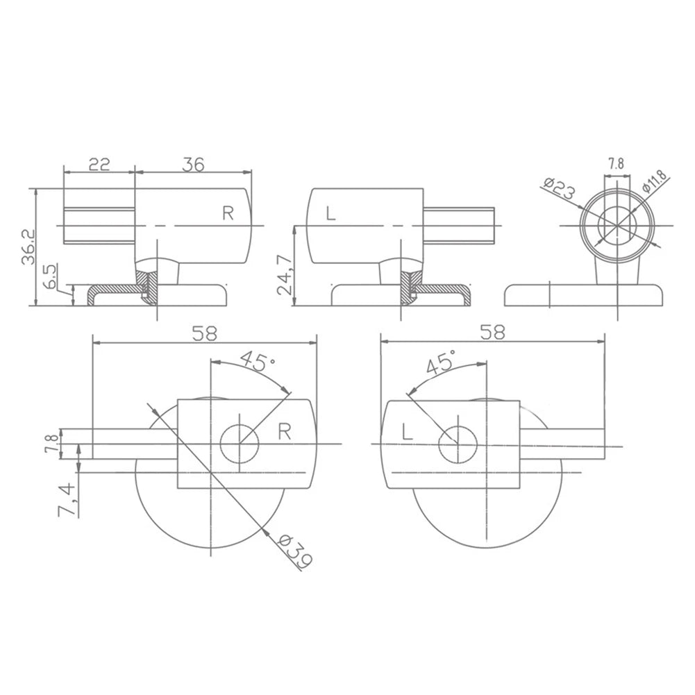 Toilet Lid Hinges Toilet Soft Close Fittings Toilet Cover Mounting Fixing Connector Replacements Parts Rotating Damper Hinges