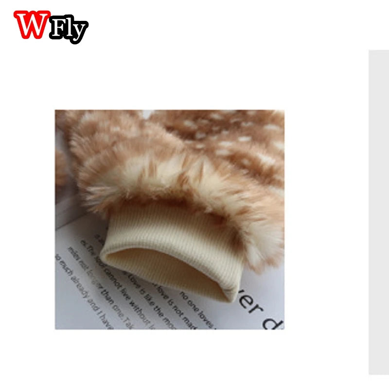 Subculture Y2K GIRL Spicy Girls Handmade Gothic Lolita Harajuku hairy Cute Deer Christmas decoration performance costume set