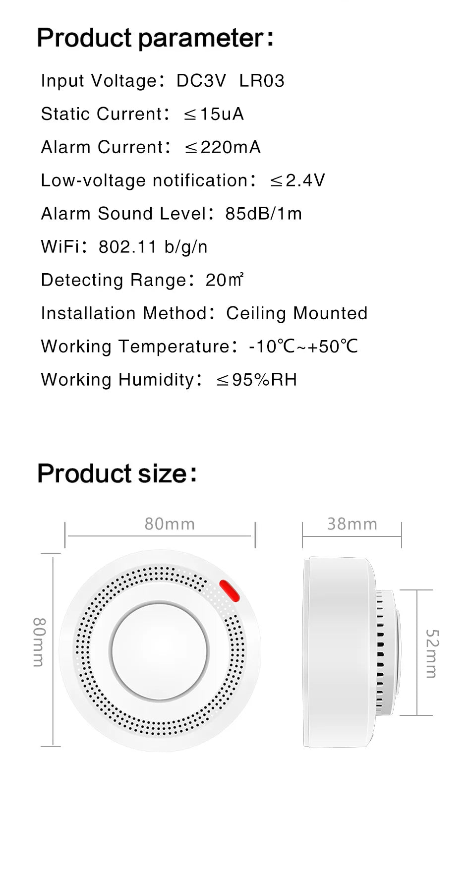 Tuya Smart WiFi Smoke Sensor Fire Protection Smoke Detector 85dB Sound Security System Firefighters Smartlife APP ControlSmoke DetectorsGoWisse.com