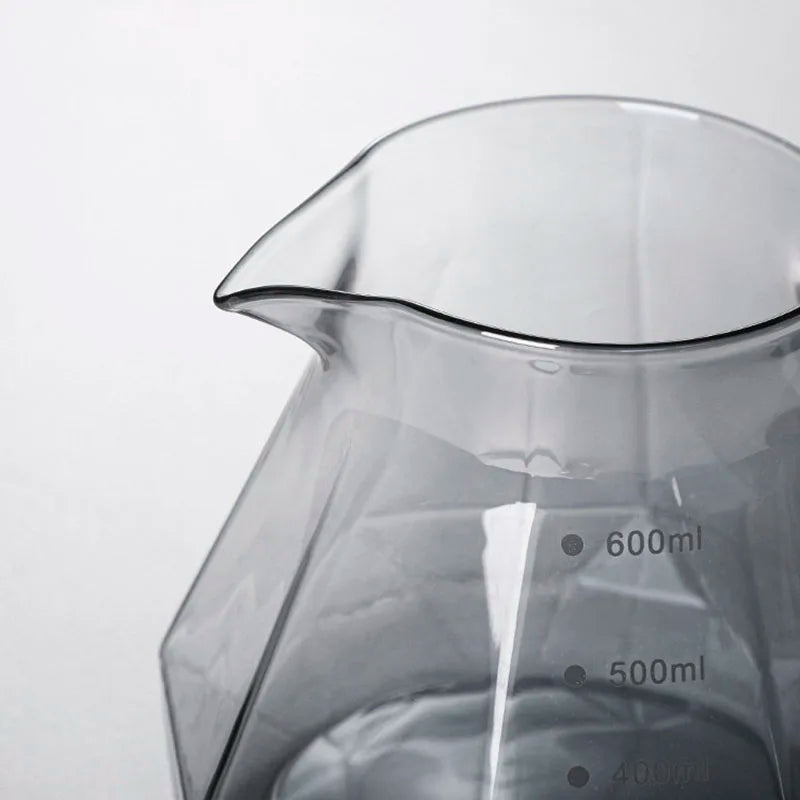 Leeseph Espresso Glass Carafe Coffee Pot, Pour Over Coffee Filter Kettle - 400ml 600ml Diamond Glass Coffee Sharing Pot