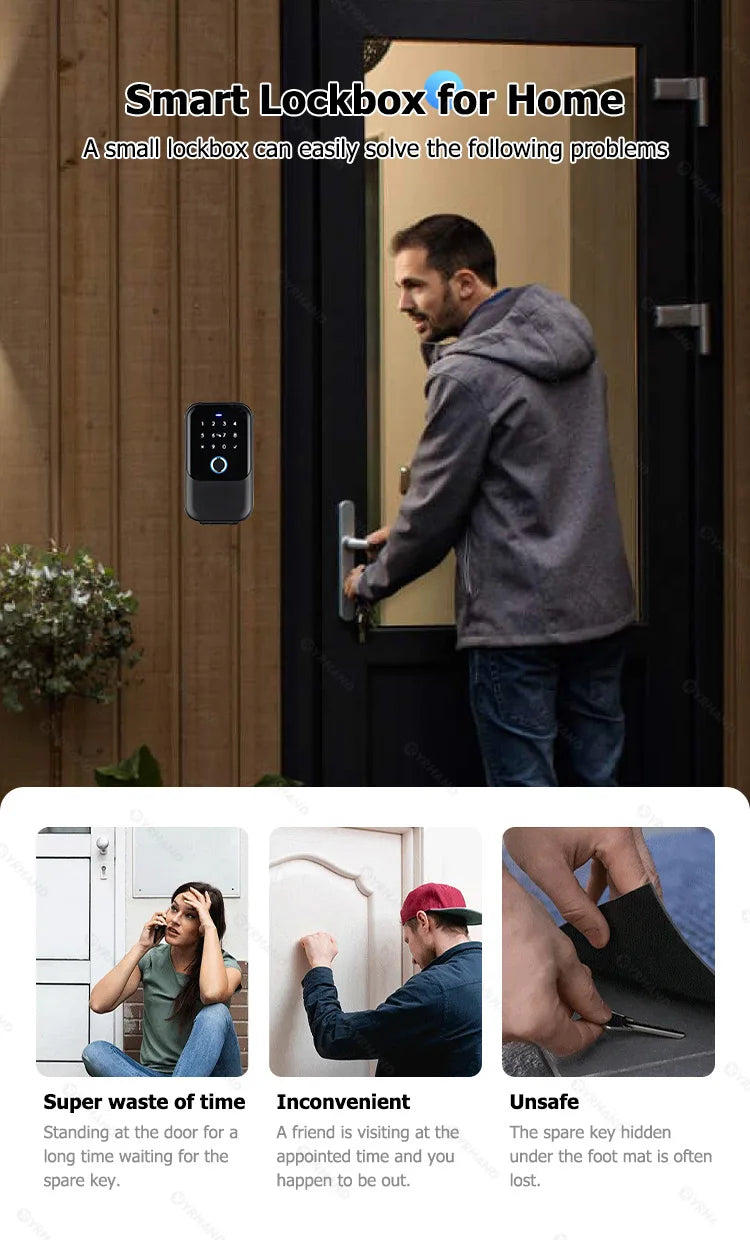 TTlock Smartkey Lock Box Wireless Electronic Key Safe with Digital Code App Controlled Bluetooth Smartlock for Home Key Padlock