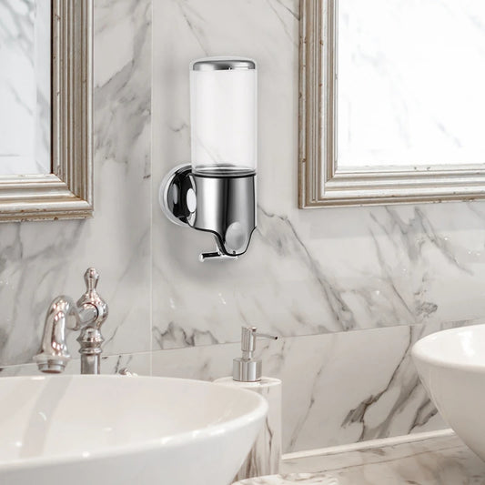 Hotel Soap Dispenser Manual Press Wall-mounted Punch-free Shower Gel Shampoo Hand Sanitizer Box Bathroom Decoration Accessories