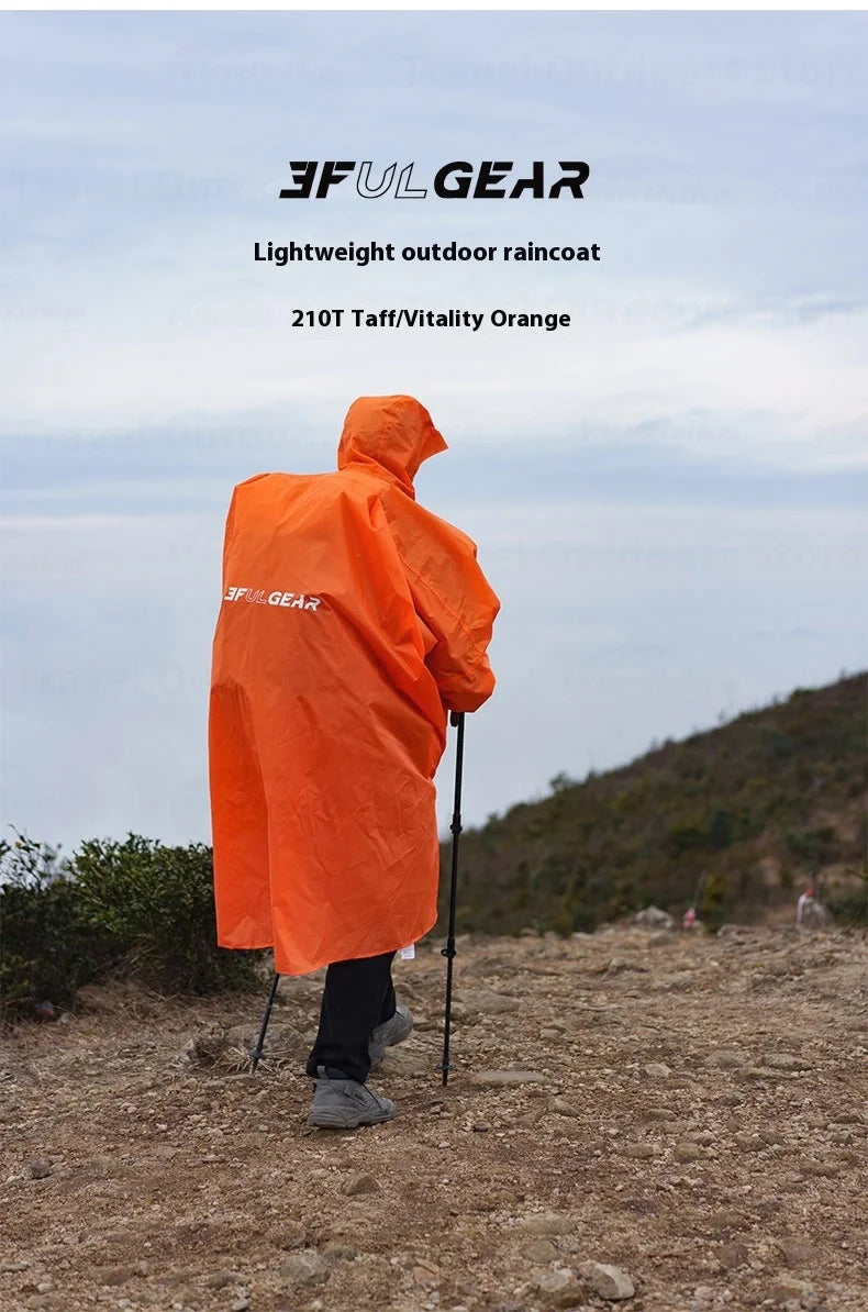 3F UL GEAR Sleeve Raincoat Lightweight Windproof and Waterproof PU5000mm 3D Silicon Coating Fabric About 180g Nylon Polyester