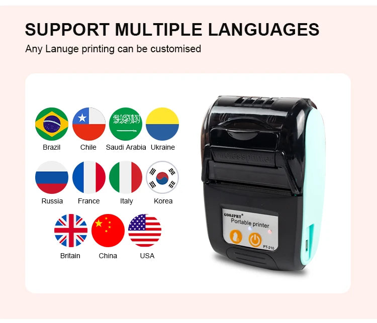 Mini Receipt Printer Portable, Bluetooth, Ticket ,Bill Receipt, POS, iOS/Android