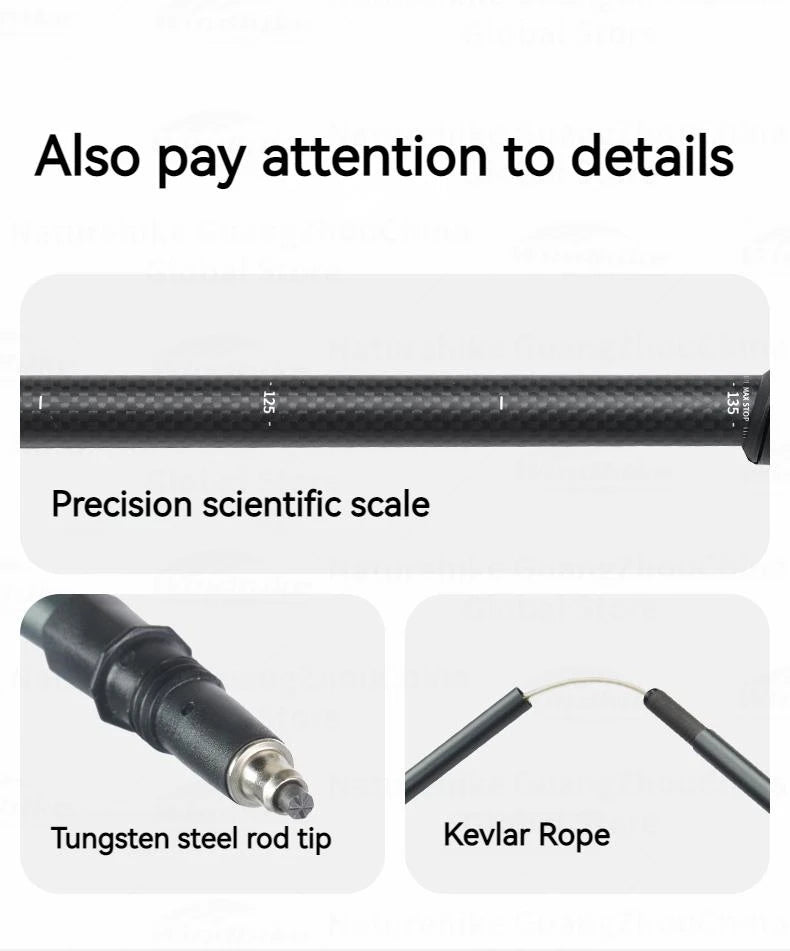Naturehike 5-Section Walking Stick Pole Carbon Fiber Aluminum Alloy Folding Teleskopic Ultralight Trekking Hiking Canes UL Pro