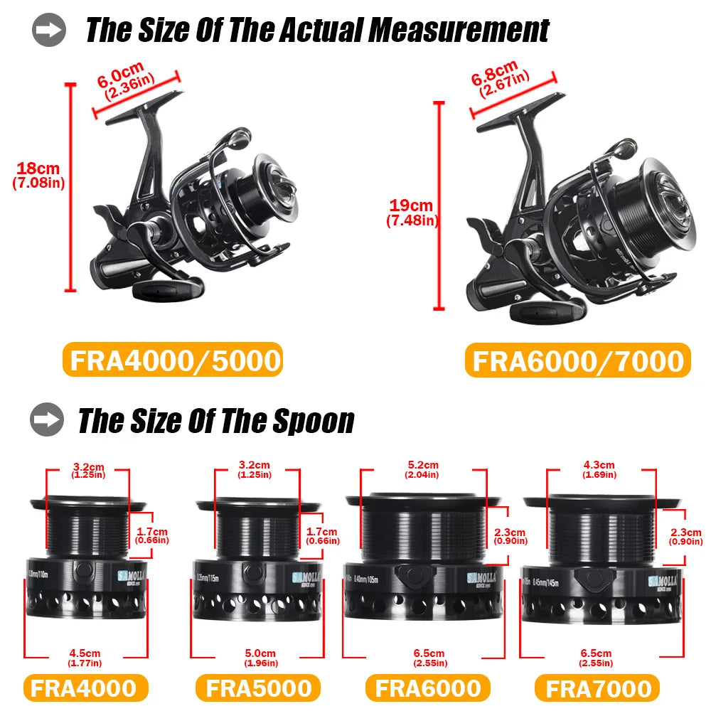 Carp Fishing Reel Spinning Strong Double Drag 12-15kg Molinete Carretilha De Pesca Olta Makaralar Sea Reels Accessories Mar