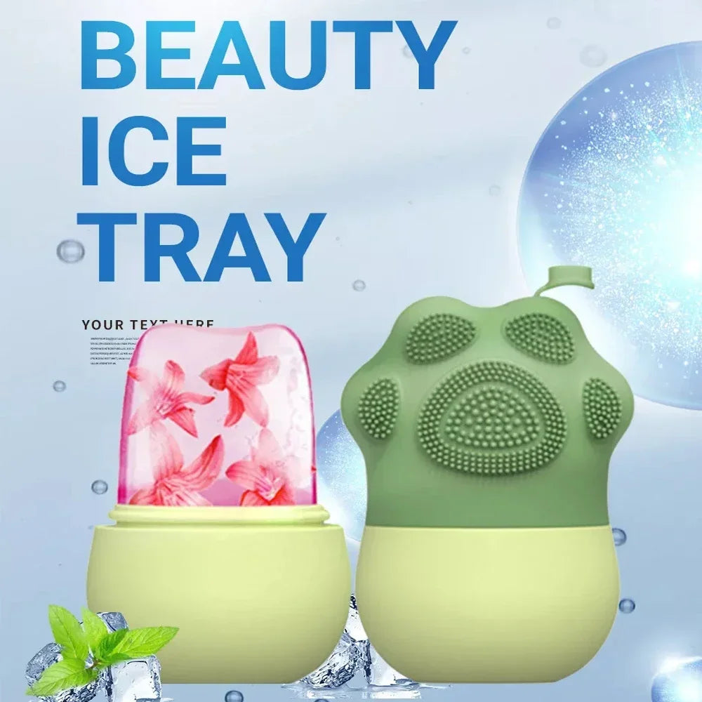 2In1 Silicone Ice Facial Roller Skin Care Beauty Lifting Contouring Tool GuaSha Roller Puffiness Skin Care Beauty Treatment Tool