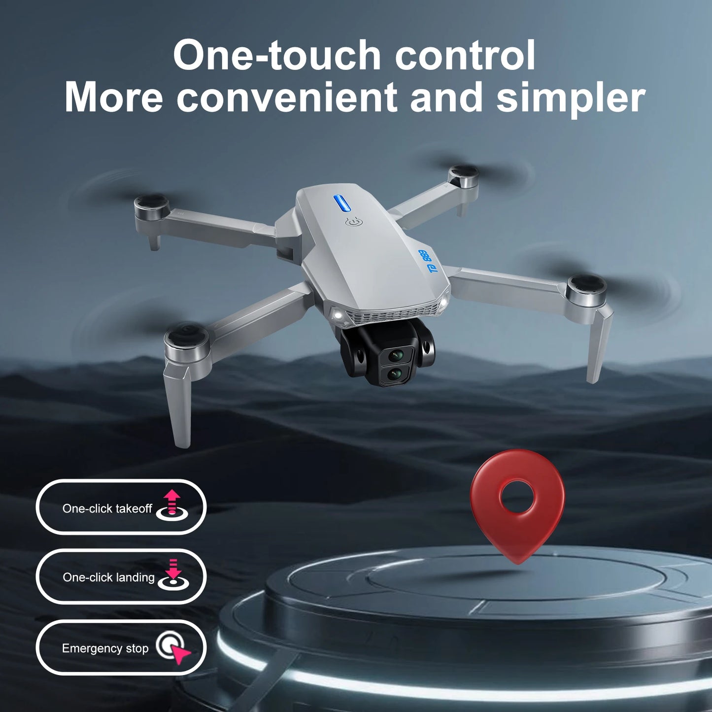 E88GT Drone 8K Professional HD 360° Dual Camera 12.5cm Screen Remote Control Brushless Motors Obstacle Avoidance Quadcopte 2025