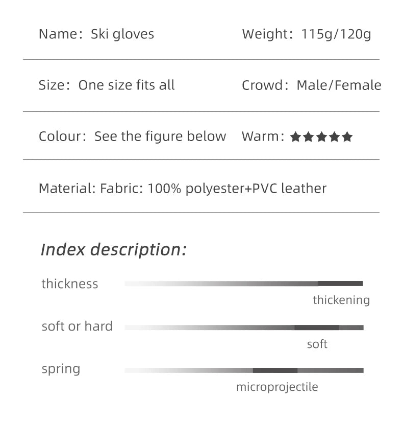 PHMAX Winter Ski Gloves Men Women Gloves Touch Cold Snowboard Motorcycle Cycle Gloves Outdoor Sports Warm Thermal Fleece Running