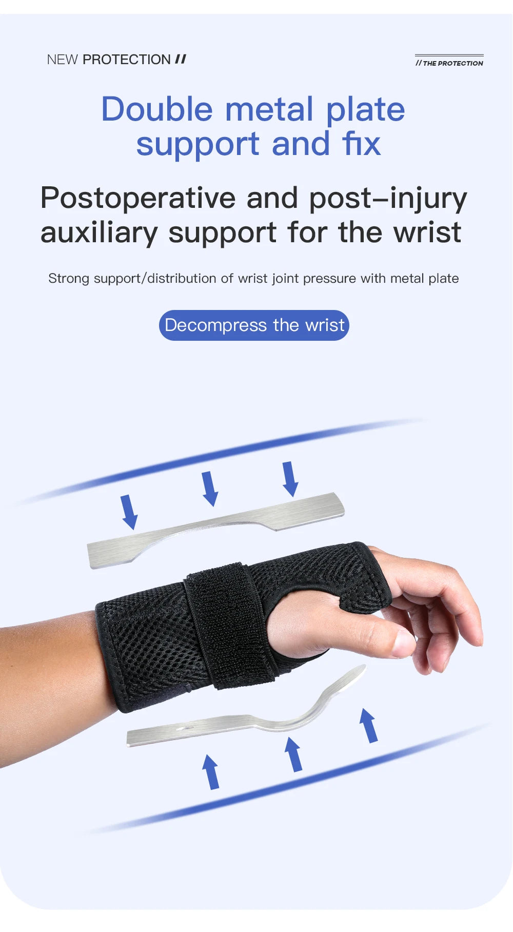 1PCS Wrist Splint Carpal Tunnel Protector Wrist Support Hand Brace Palm Wrap Wrist Injury Fracture Fixed Orthopedic Wristband