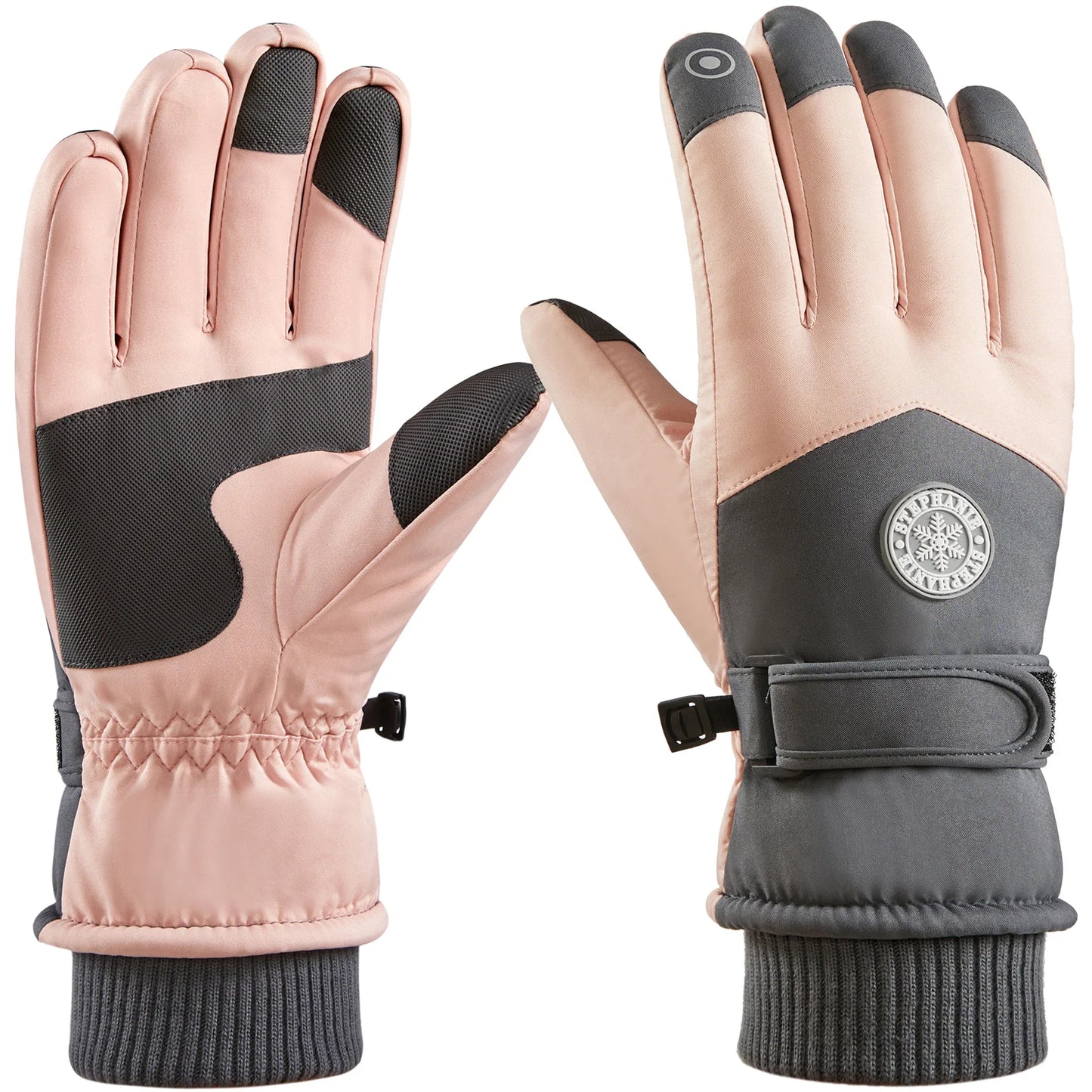 Waterproof Ski Gloves Thermal Touchscreen Snowboard Gloves Warm Winter Snow Gloves Windproof Bike Cycling Gloves Fits Men Wome