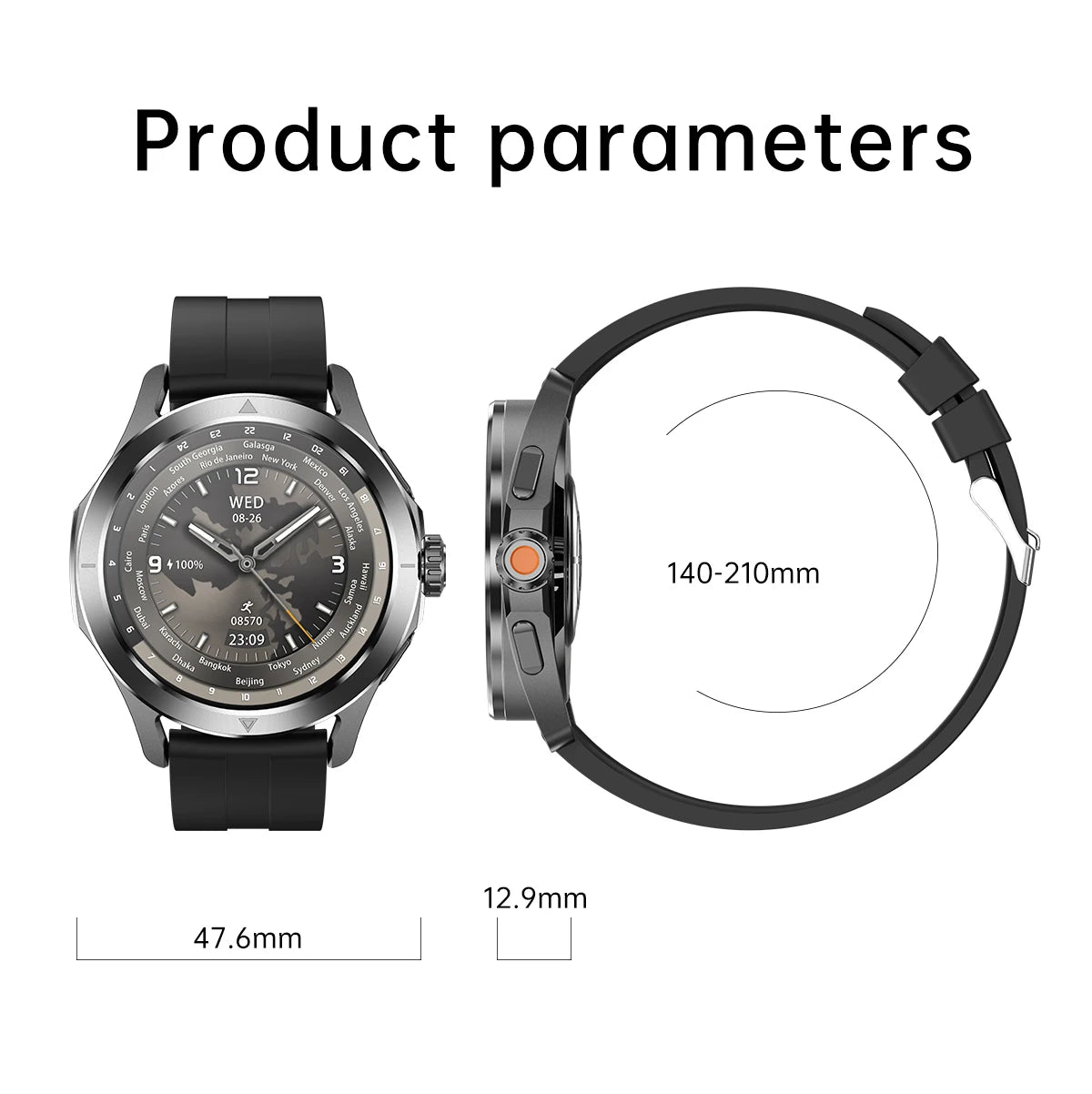 New For Xiaomi S4 Ultra Outdoor Sport Men HD AMOLED Display GPS Track Altimeter Heart Rate Bluetooth Call Waterproof Smart Watch