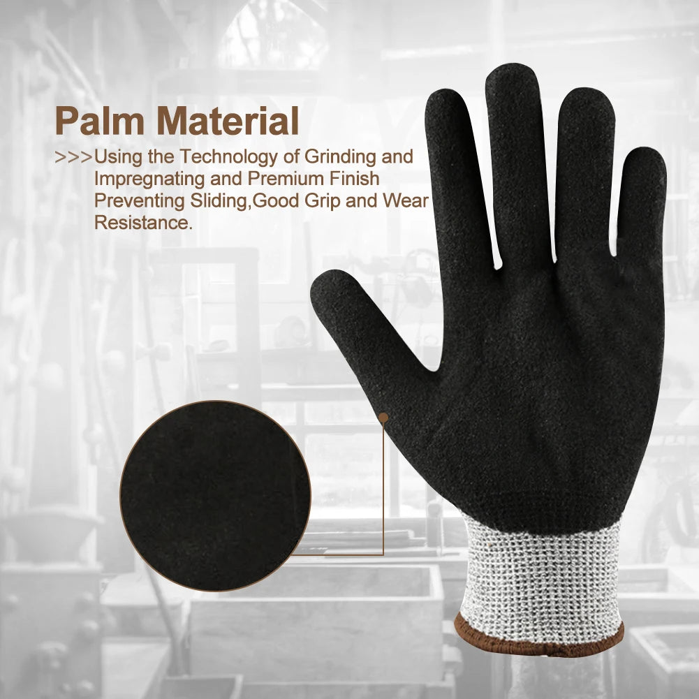 Level 5 Cut Resistant Gloves 3D Comfort Stretch Fit Washable Anti-cut Protective Gloves for Construction Gardening