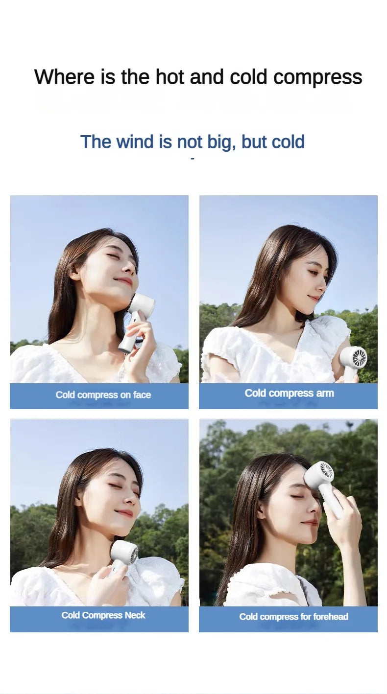 Handheld Portable Fan 199-Speed Desktop Fan USB Rechargeable Cooling Refrigeration Fan LED Display For Home Office Travel 
