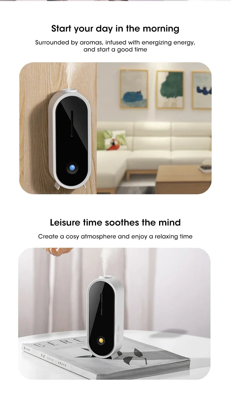 Automatic Circulating Aroma Diffuser Smart Air Scent Machine Home Essential Oil 50ml Tank Spray Fragrance Dispenser for Bedroom