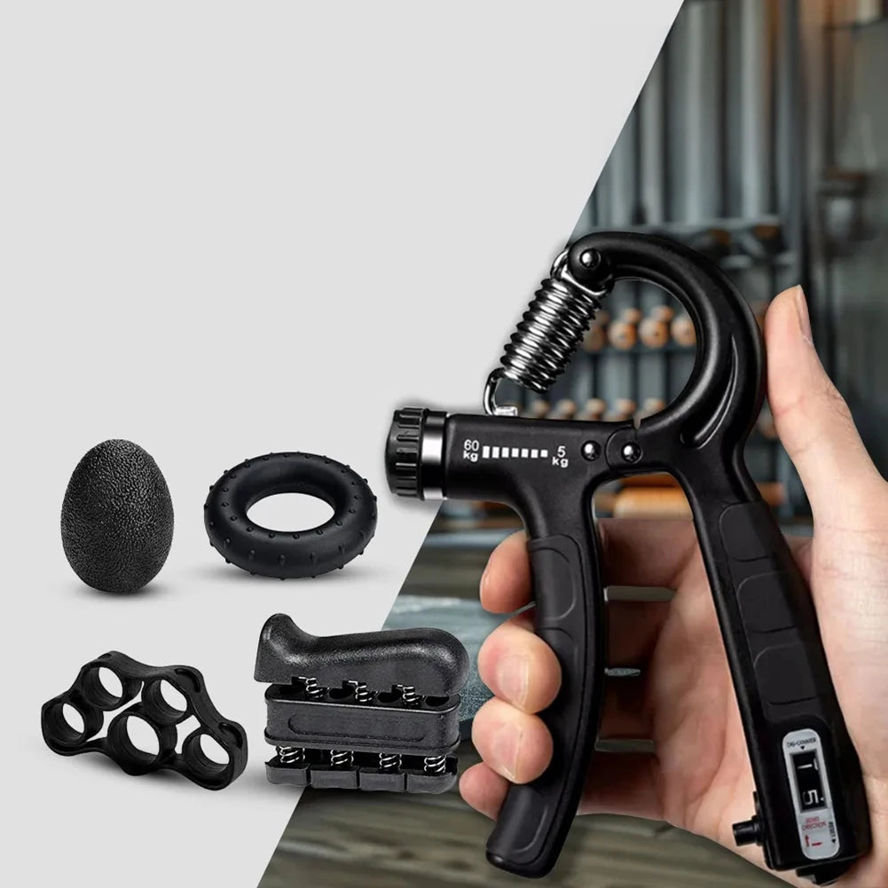 6PCS/SET 5-60kg Adjustable Hand Grip Strengthener Hand Grip Trainer With Counter Wrist Forearm And Hand Exerciser For Muscle Bui