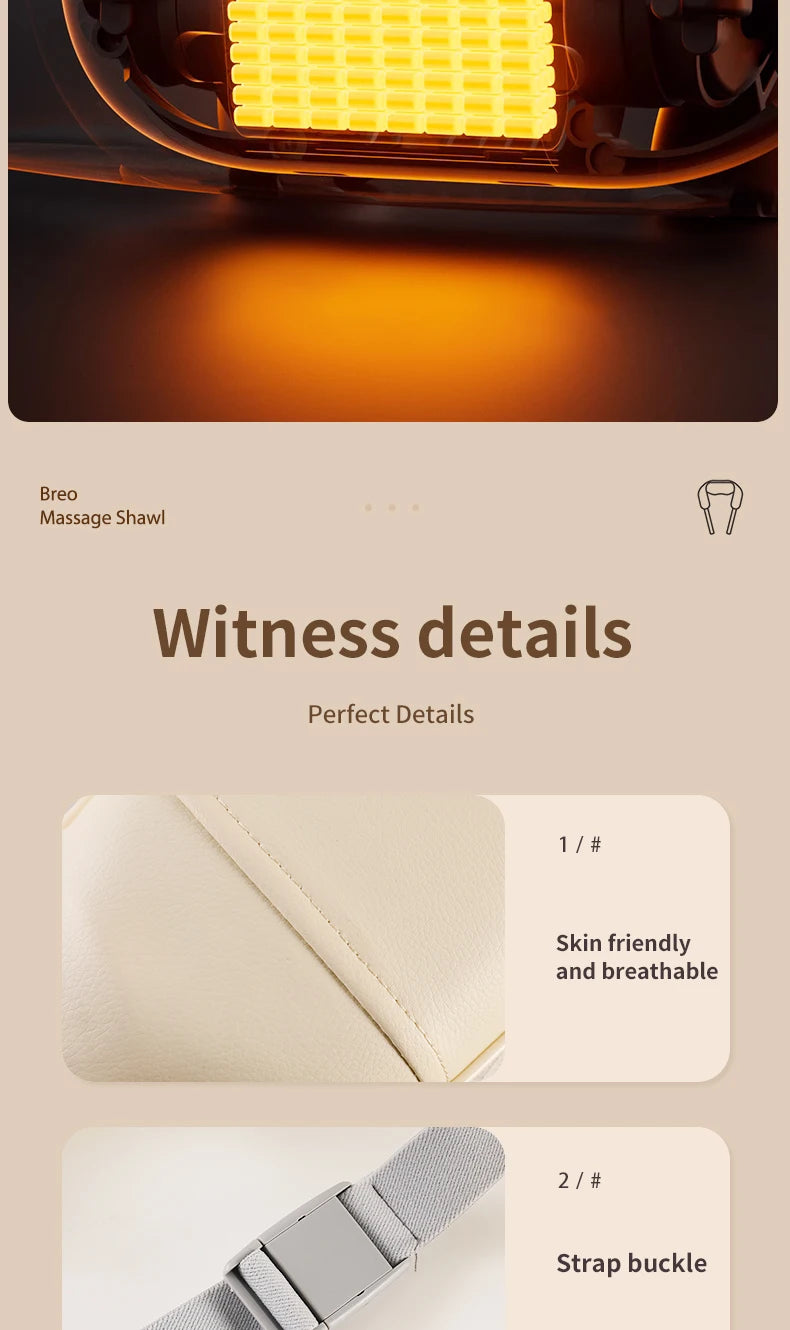 Wireless Electric Shoulder Massager Air Compress Kneading Multifunctional Neck Massager Shawl Massaging Muscle Relaxing