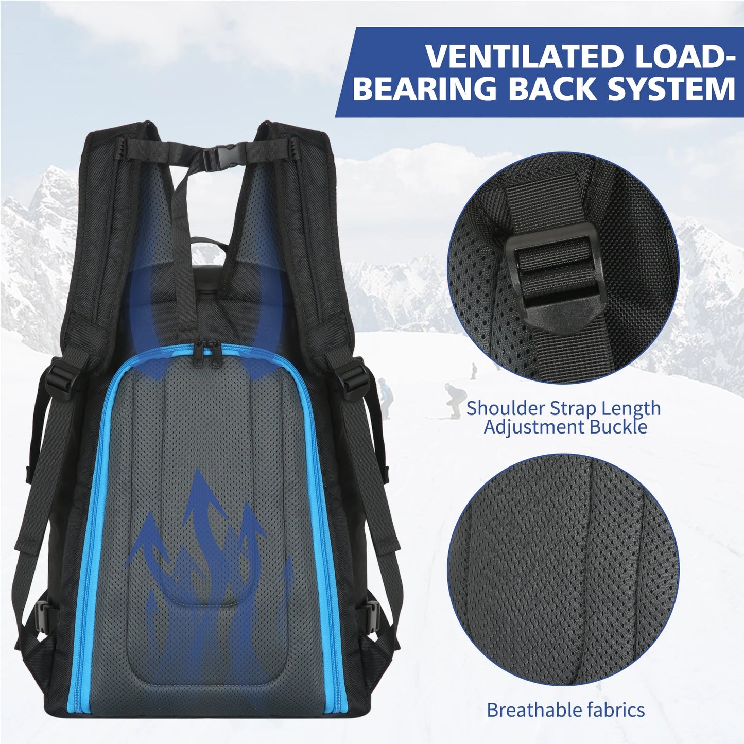 Ski Boots Bag Outdoor Skiing Capacity Large Backpack Unisex Dry Wet Separation Waterproof Storage Helmets Boot Gloves Snowboard