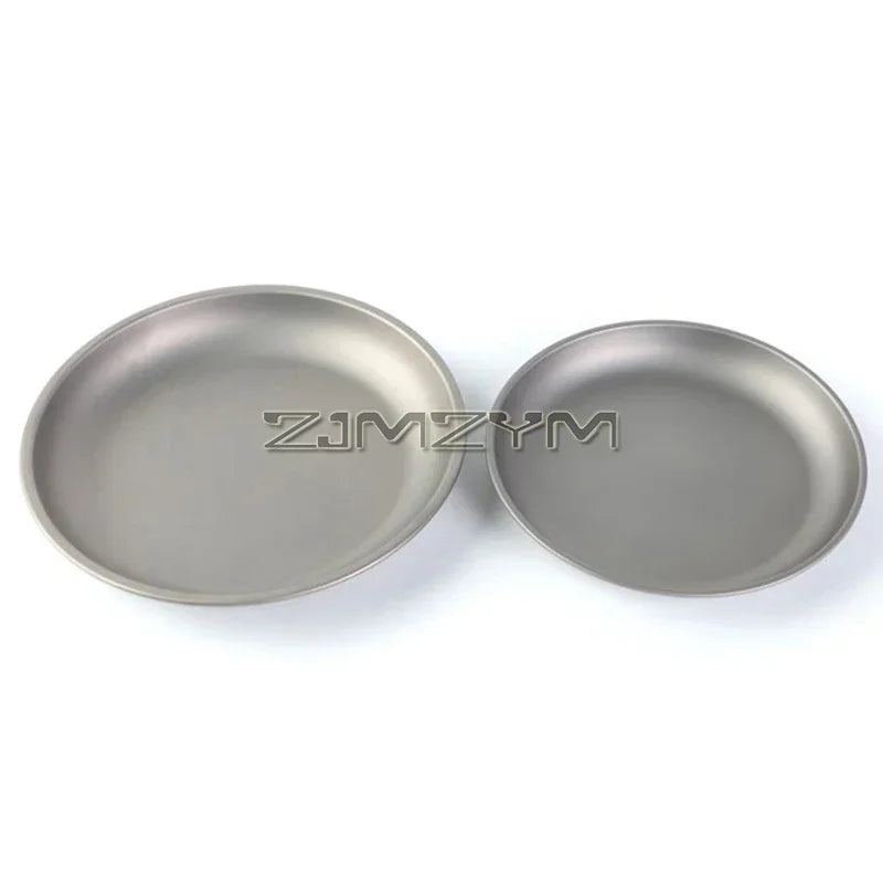 Ultralight Titanium Bowl Pan Plate Dish 22cm 18.5cm Round Plate Outdoor Camping Portable Tableware for Backpacking & Camping