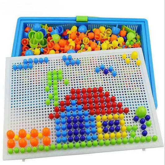 296pcs 3D Puzzle Educational STEM Toys, Mushroom Grain Design Boxed Building Board Games for Kids Learning Activities