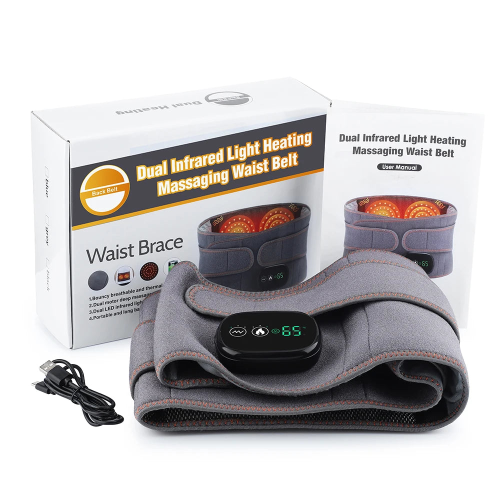 Lumbar Traction Device Heating Airbag Inflatable Decompression Back Belt Hot Compress Massage Men Women Waist Support Belt