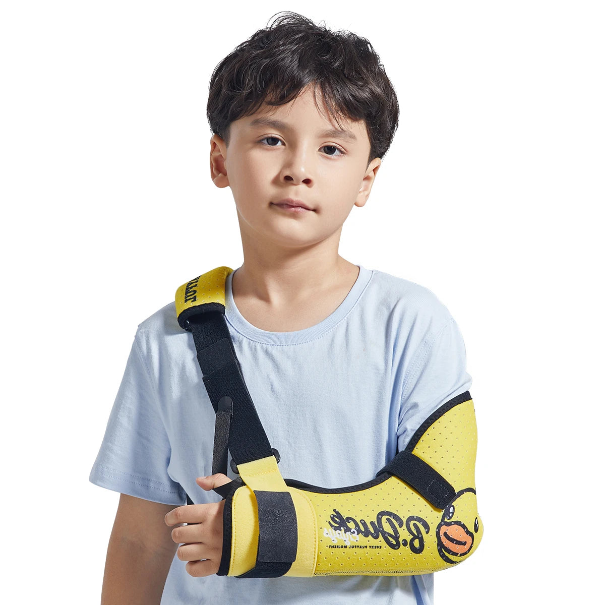VELPEAU Kids Arm Sling Shoulder Immobilizer with Waist Strap, Sponge Filled Design, Arm Support Brace for Children, Boys, Girls