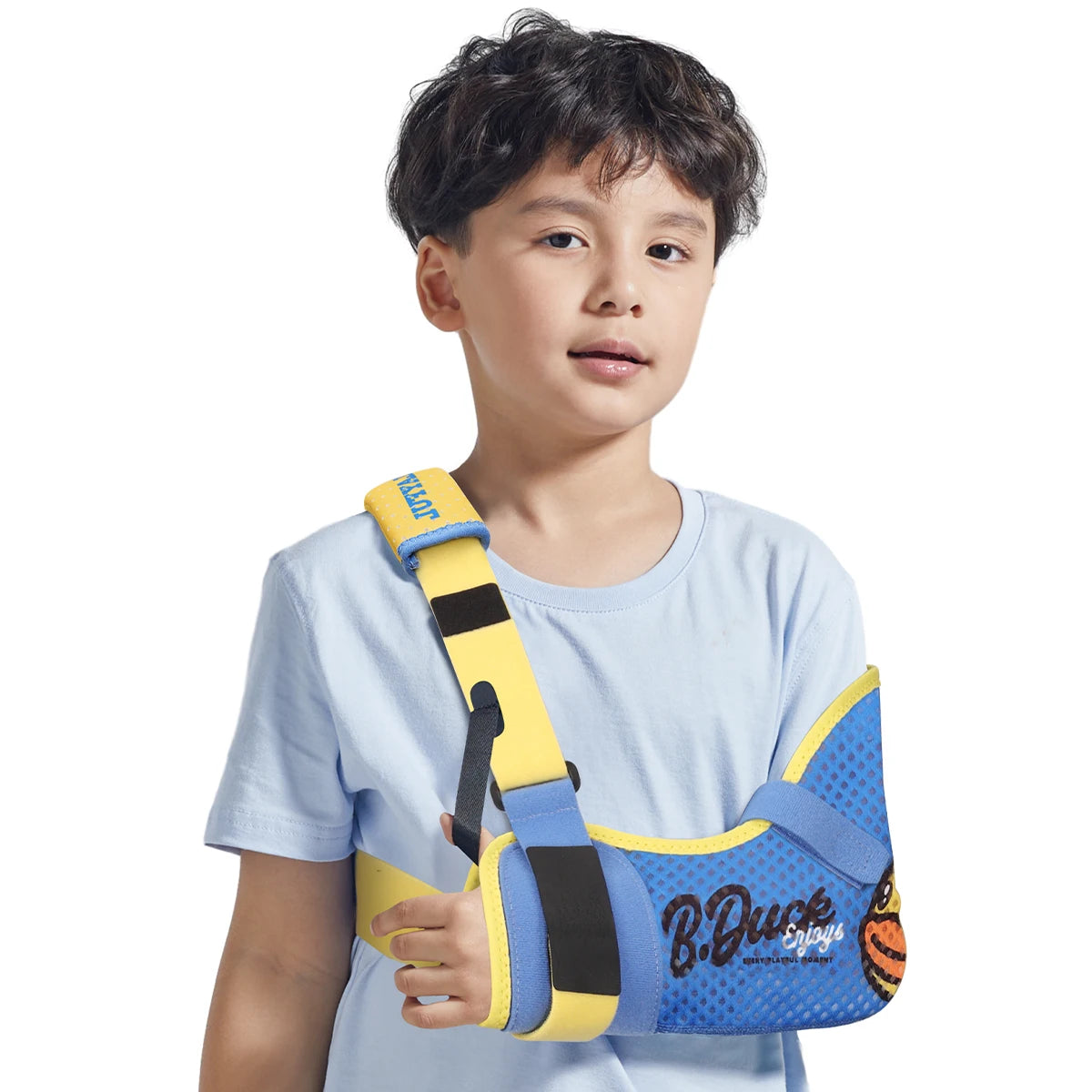 VELPEAU Kids Arm Sling Shoulder Immobilizer with Waist Strap, Sponge Filled Design, Arm Support Brace for Children, Boys, Girls