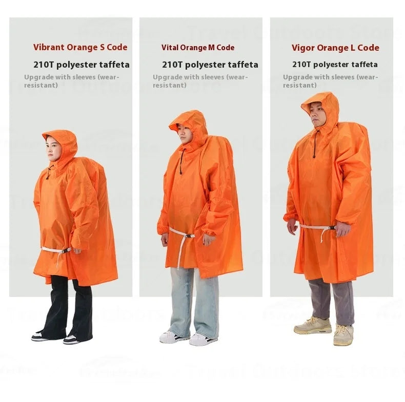 3F UL GEAR Sleeve Raincoat Lightweight Windproof and Waterproof PU5000mm 3D Silicon Coating Fabric About 180g Nylon Polyester