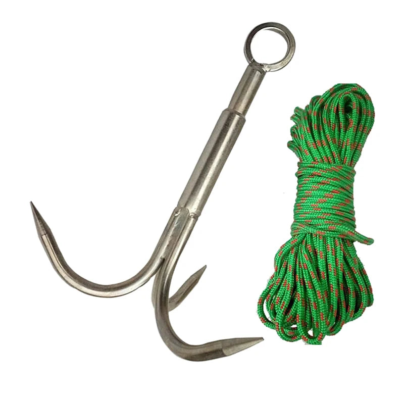 Stainless Steel Climbing Claw Ice Rock Hook Hiking Tool Large Mountaineering Flying Grappling Hook Outdoor Survival Accessories