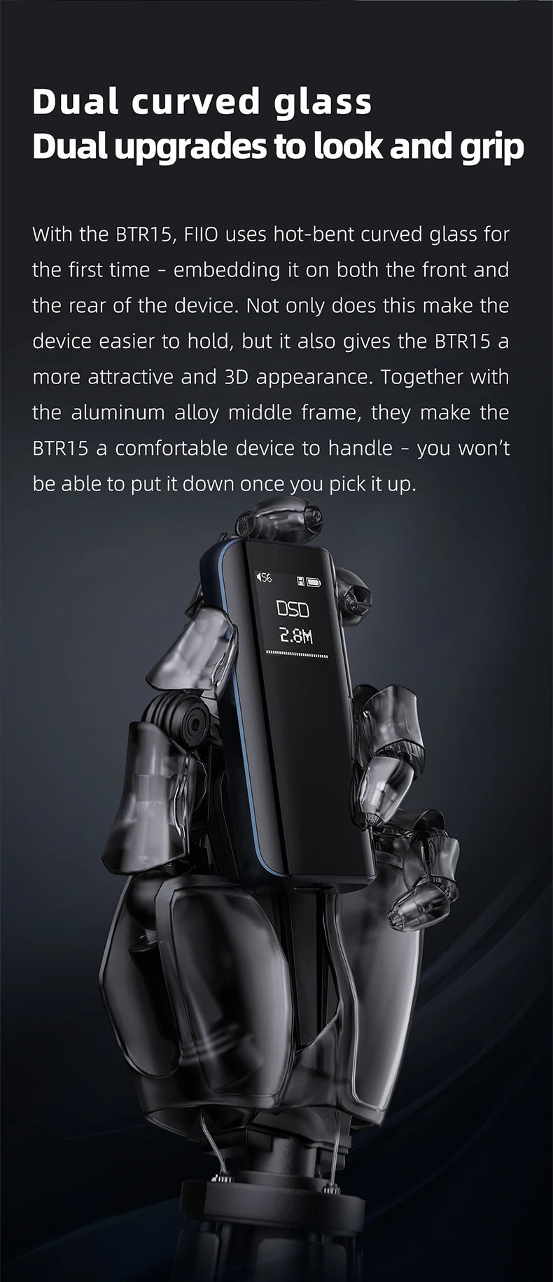 FiiO BTR15 Bluetooth 5.1 Headphone Amplifier DSD256 Receiver LDAC/aptX Adaptive with 3.5mm/4.4mm